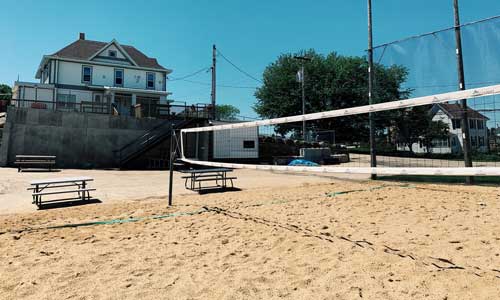 Sand volleyball court at the R Bar.